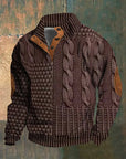 Men's knit jumper in black, retro-inspired design, warm winter knitwear