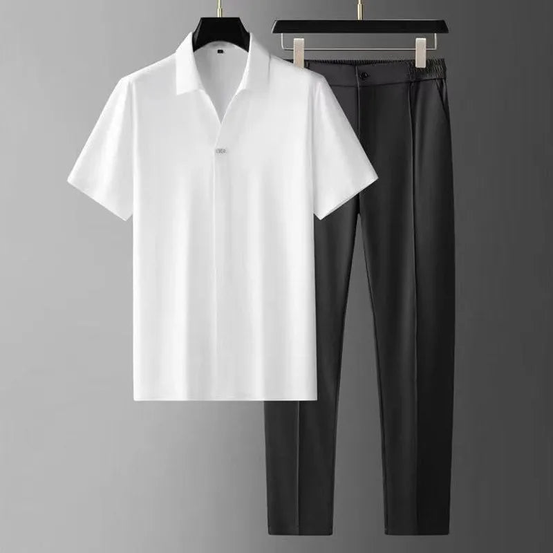 Ice Silk Two Piece Set With Relaxed Fit 2