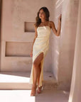 Women’s women's satin evening slip dress