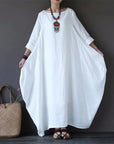 Ivy | White Midi Dress Long Sleeve Swing Design 1