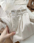 women's high waist wide-leg corduroy trousers