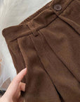 women's high waist wide-leg corduroy trousers