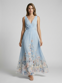 Elina | Women's Floral Maxi Dress V-Neck