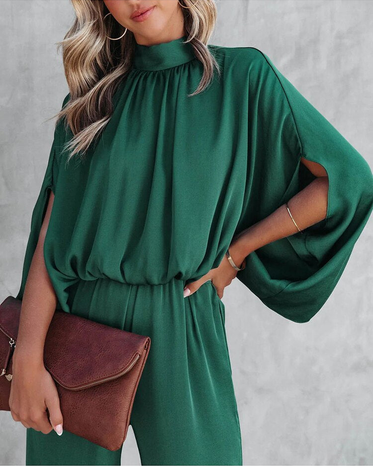 Women’s women's high neck jumpsuit