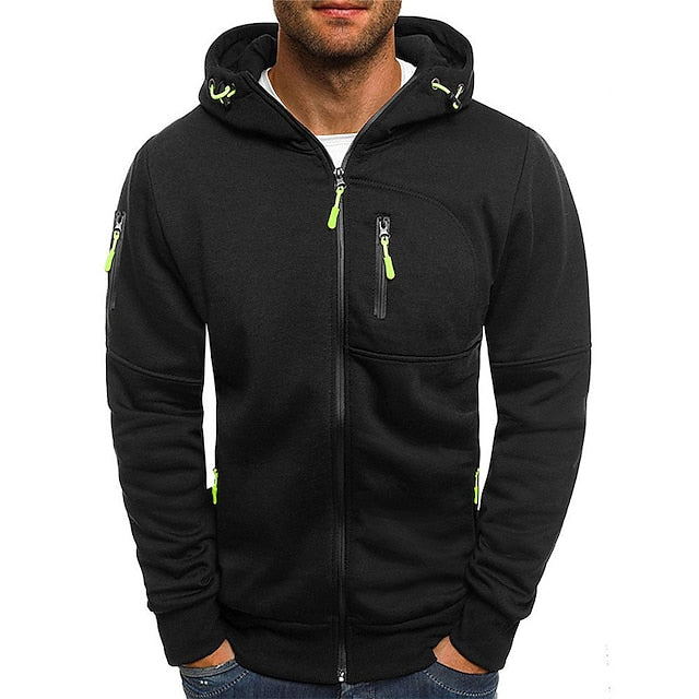 Men's white cotton hoodie with relaxed fit and drawstring hood
