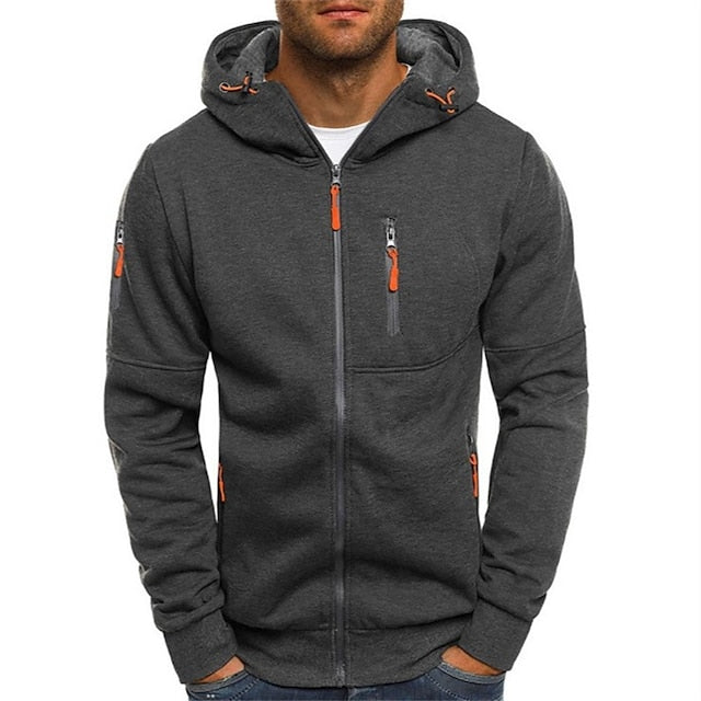 Men's white cotton hoodie with relaxed fit and drawstring hood