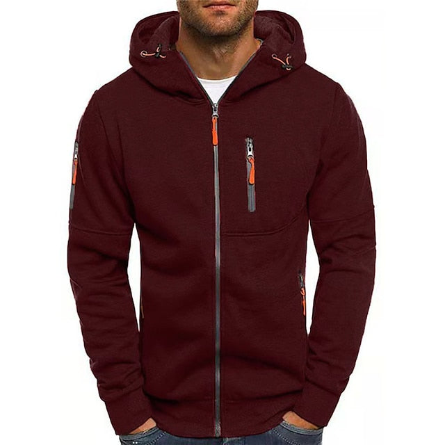 Men's white cotton hoodie with relaxed fit and drawstring hood