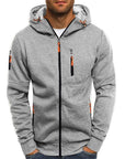Men's white cotton hoodie with relaxed fit and drawstring hood