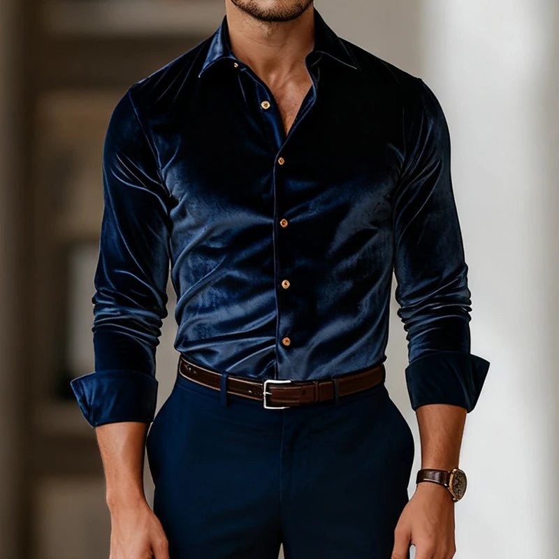 Jasper | Men's Shirt Tailored Fit Velvet Evening 2