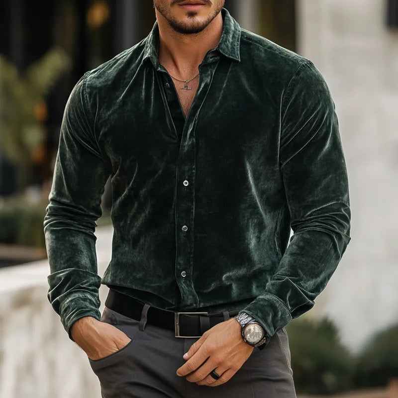Jasper | Men's Shirt Tailored Fit Velvet Evening 3