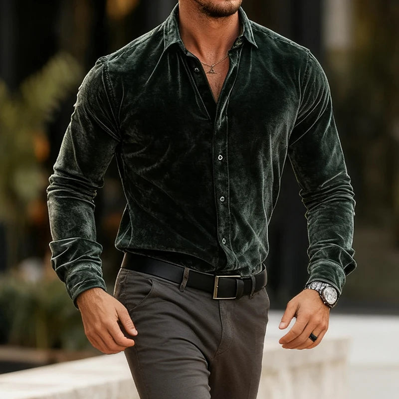 Jasper | Men's Shirt Tailored Fit Velvet Evening 4