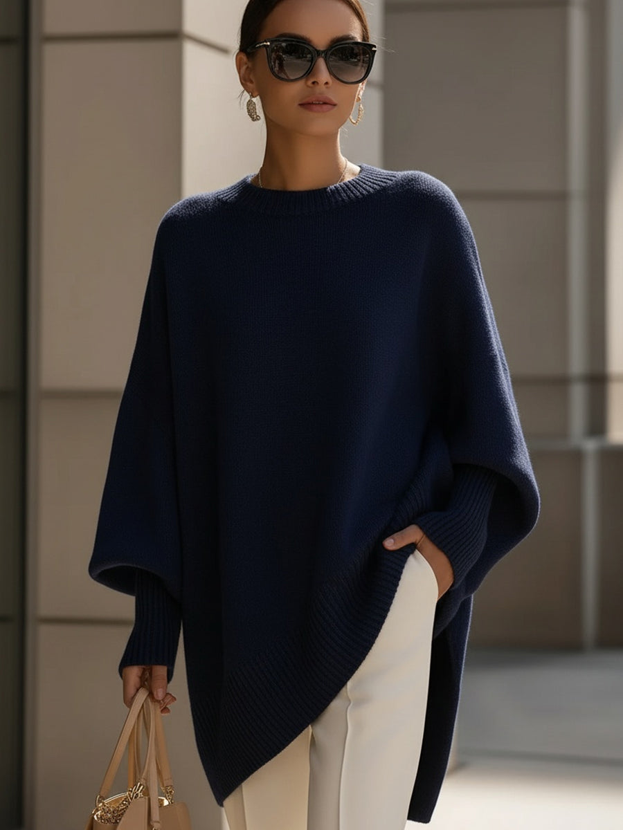 Women's beige oversized wool-blend knit jumper