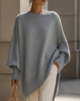 Women's beige oversized wool-blend knit jumper