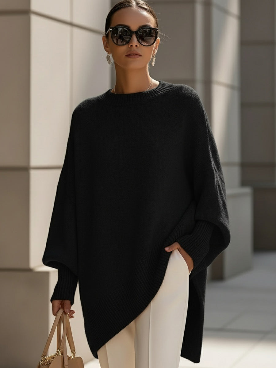 Women's beige oversized wool-blend knit jumper