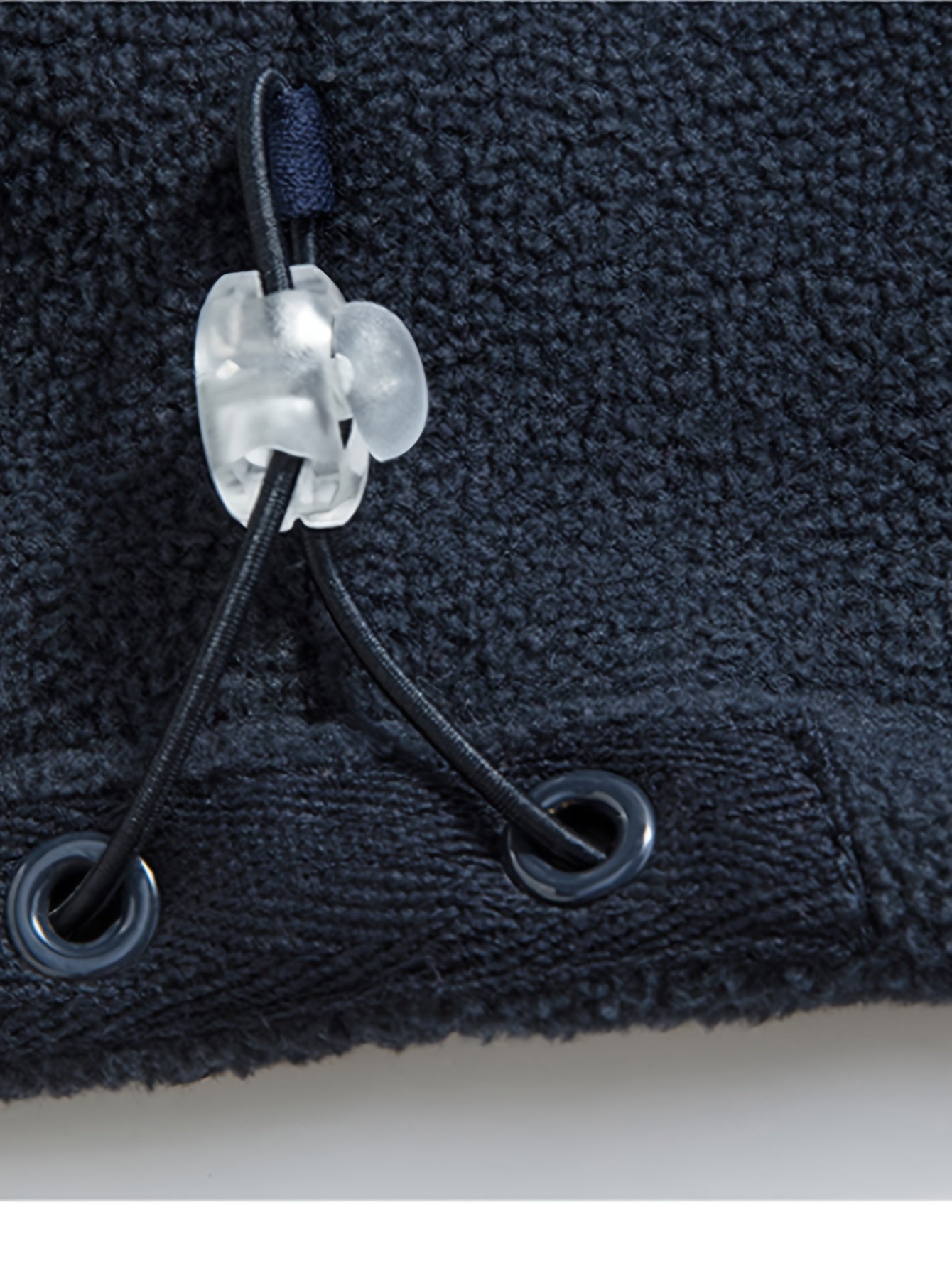 Men's navy outdoor fleece jacket with full zip and high collar