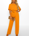 Jumpsuit With Tie Belt And Flattering Silhouette For Casual And Evening Wear 11