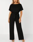 Jumpsuit With Tie Belt And Flattering Silhouette For Casual And Evening Wear 3