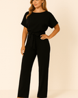 Jumpsuit With Tie Belt And Flattering Silhouette For Casual And Evening Wear 4