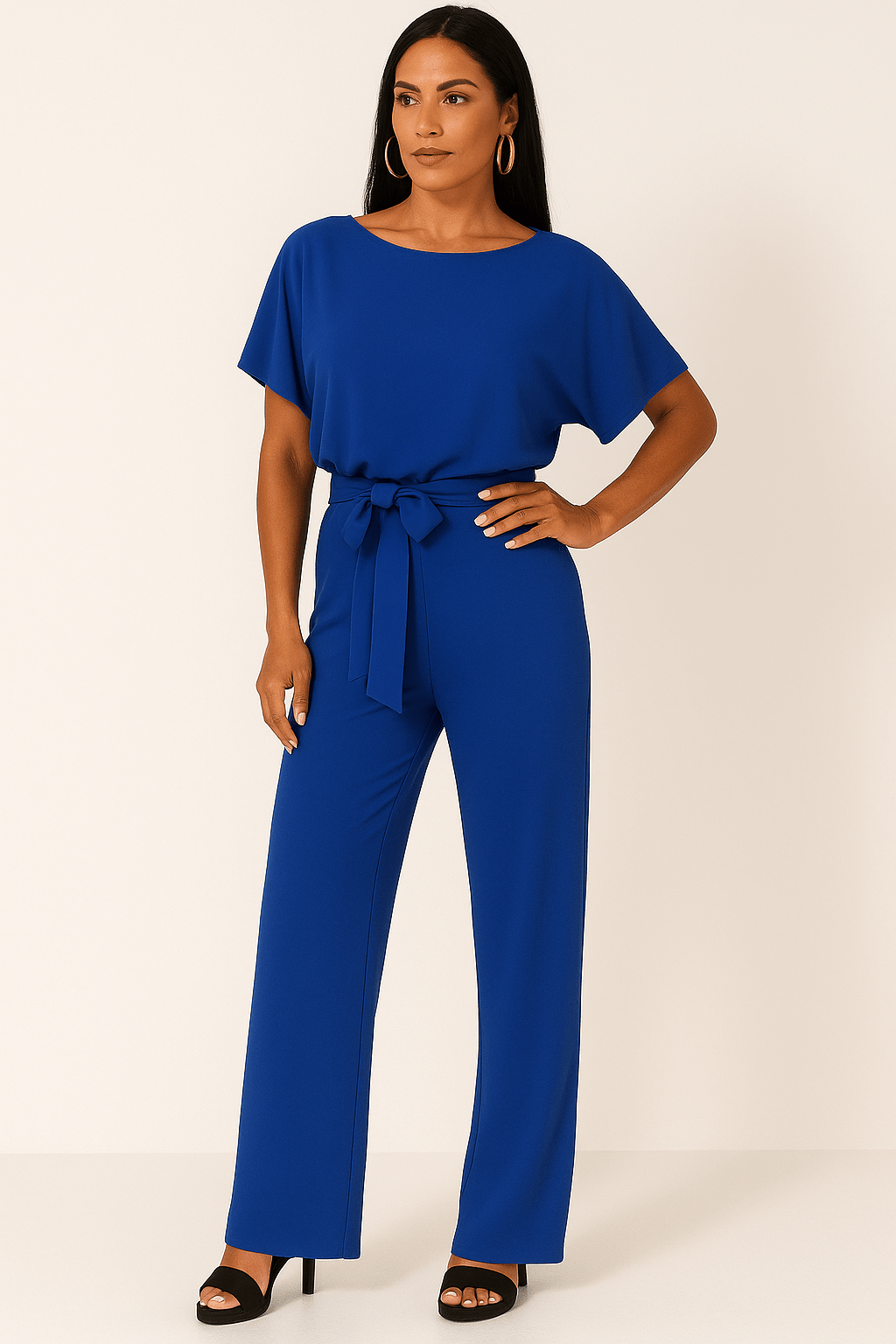 Jumpsuit With Tie Belt And Flattering Silhouette For Casual And Evening Wear 6