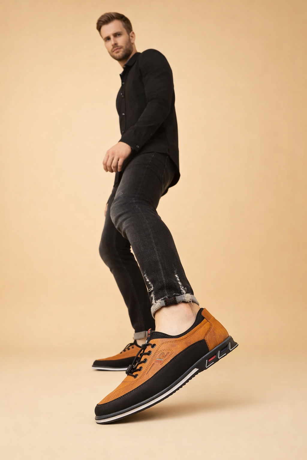 men's vegan leather lace-up dress shoes