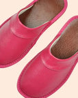 Men's burgundy faux leather slippers for indoor and outdoor