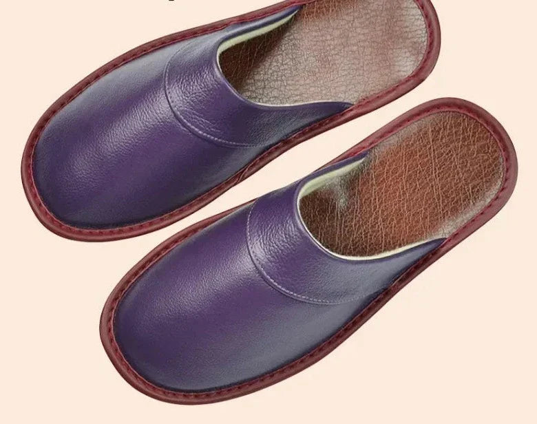 Men's black faux leather slippers for indoor and outdoor