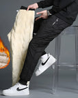 Women's fleece lined thermal pants in black