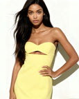 Lemon Sorbet A-Line Dress With Cutout Detail 1
