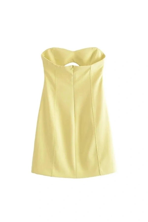Lemon Sorbet A-Line Dress With Cutout Detail 6