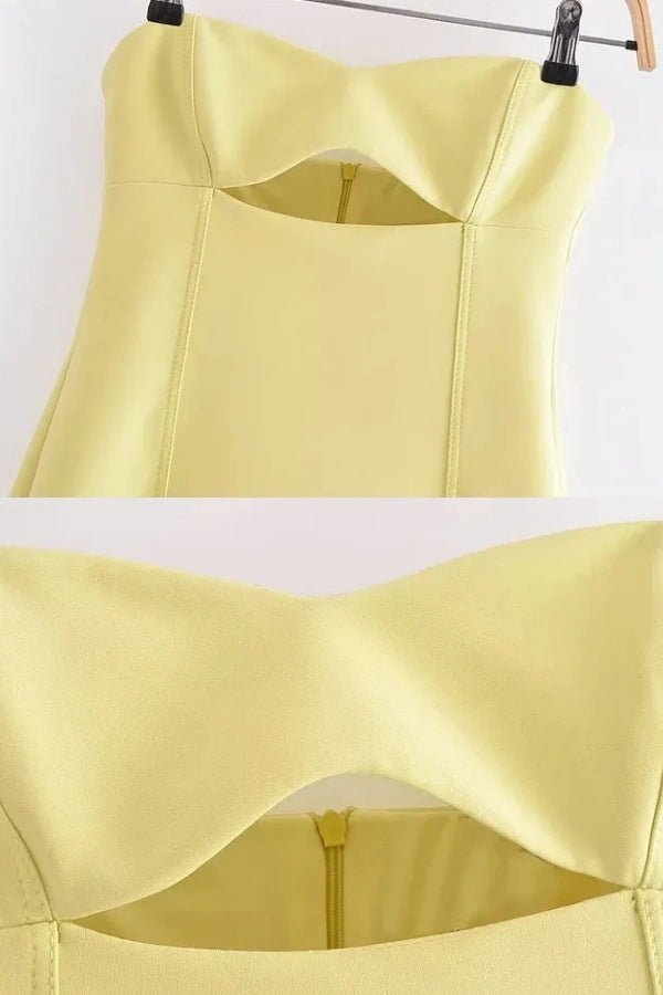 Lemon Sorbet A-Line Dress With Cutout Detail 7