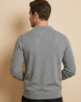 Men’s grey men's knitted polo sweater