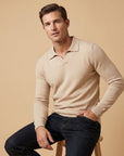 Men’s grey men's knitted polo sweater