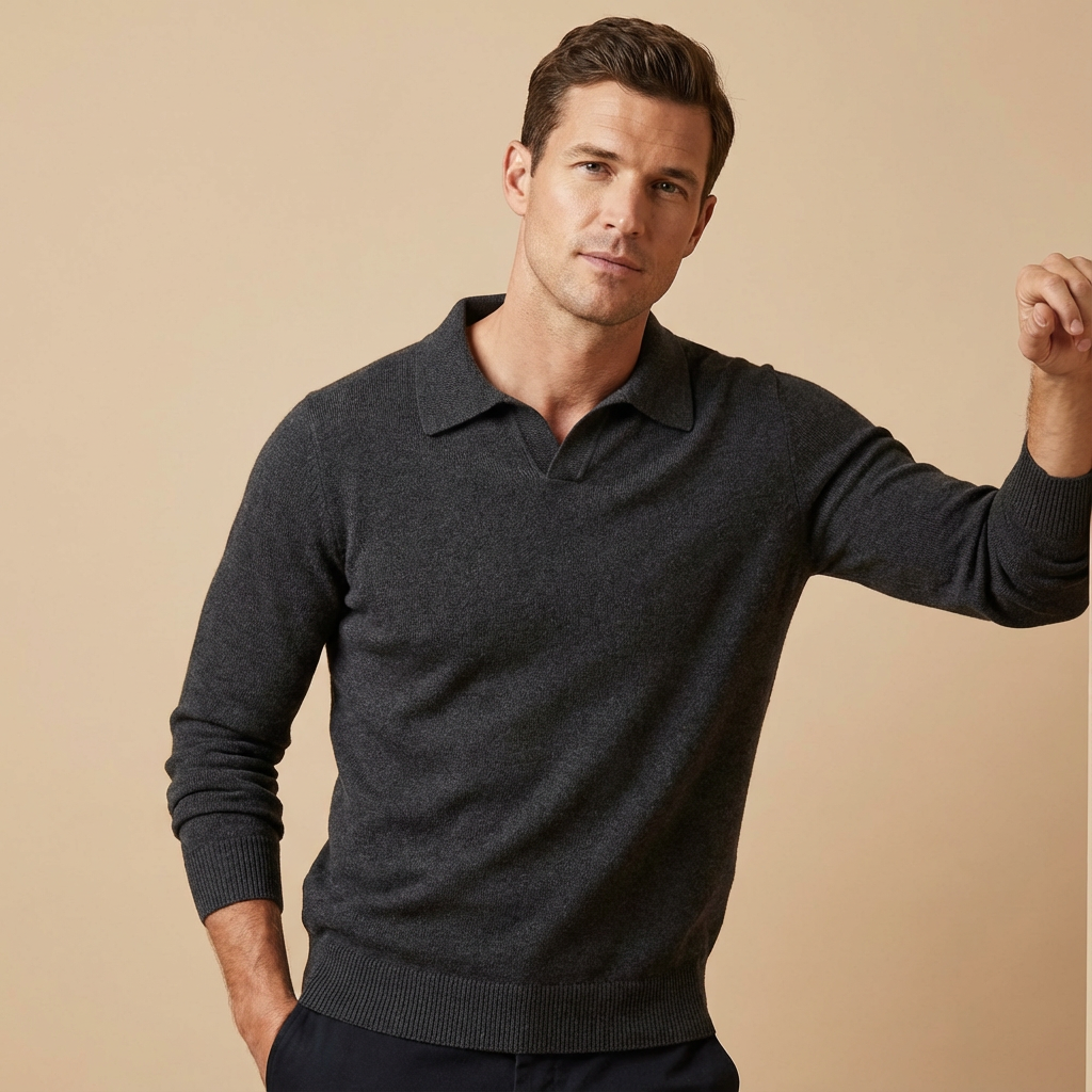 Men’s men's knitted polo sweater