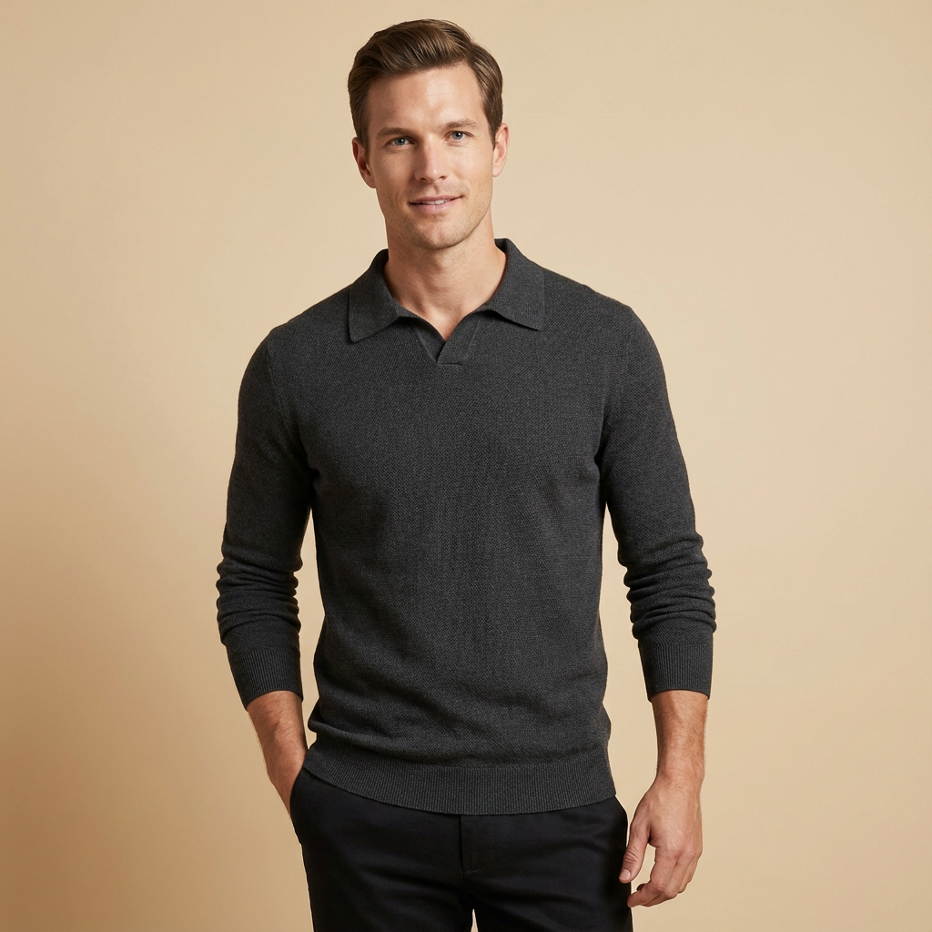 Men’s men's knitted polo sweater