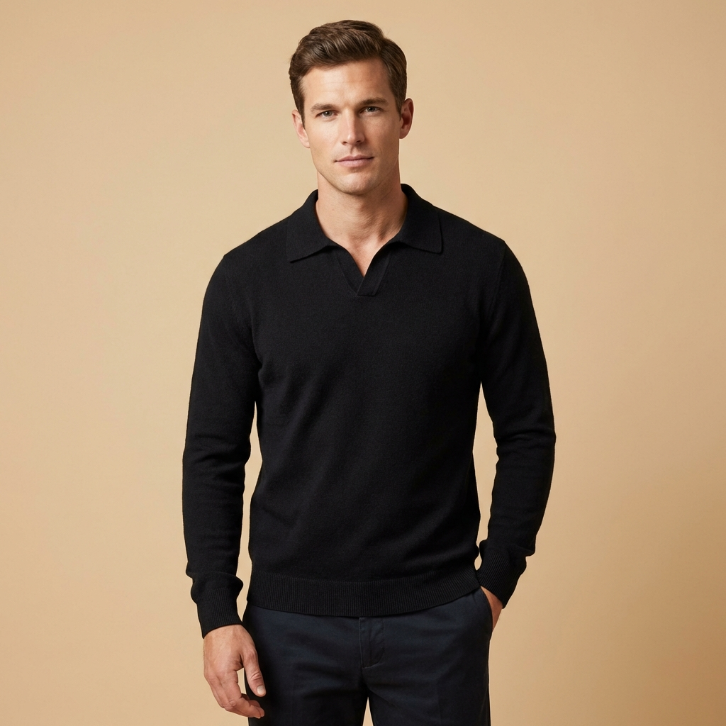 Men’s men's knitted polo sweater