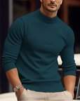 Men's white turtleneck jumper with soft knit