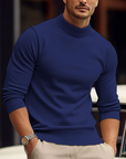 Men's white turtleneck jumper with soft knit