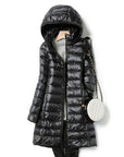 Women's blue lightweight quilted puffer jacket