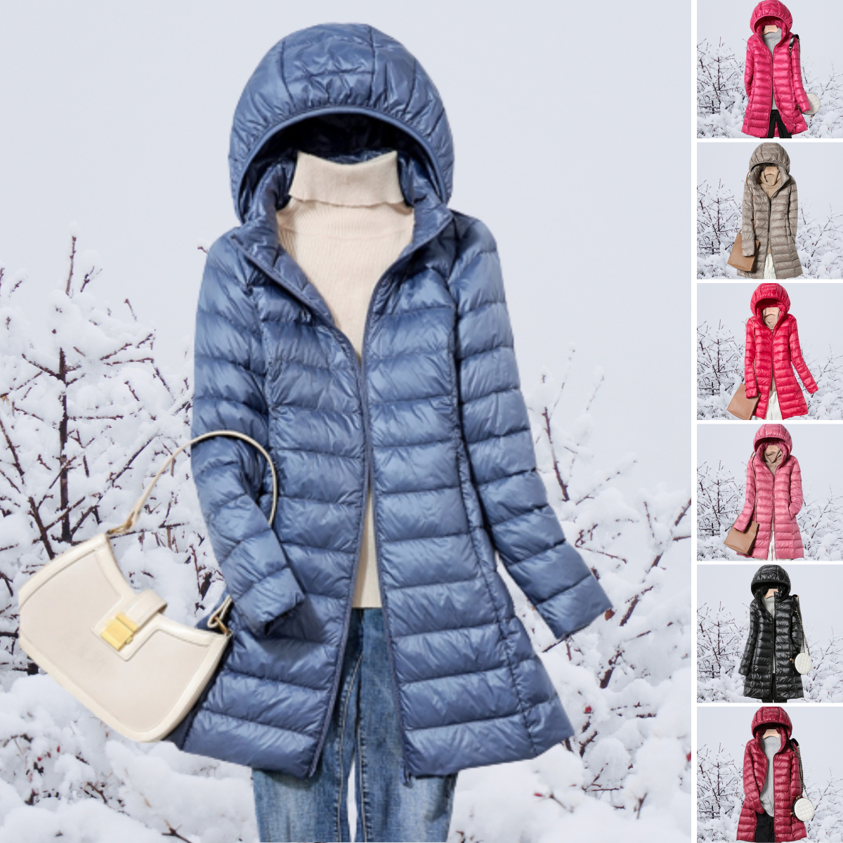 Women's khaki lightweight quilted puffer jacket