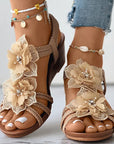 Lila | Wedge Sandals Floral Medium Heel Design 10