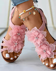 Lila | Wedge Sandals Floral Medium Heel Design 1