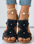 Lila | Wedge Sandals Floral Medium Heel Design 4