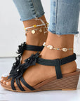 Lila | Wedge Sandals Floral Medium Heel Design 6