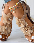 Lila | Wedge Sandals Floral Medium Heel Design 7
