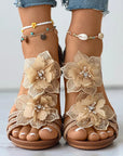 Lila | Wedge Sandals Floral Medium Heel Design 8
