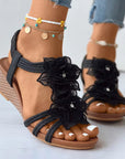 Lila | Wedge Sandals Floral Medium Heel Design 9
