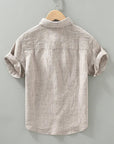 Linen Button Down Shirt White Relaxed Fit 2