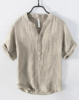 Linen Shirt Button Down Casual Fit For Men 0