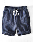 Linen Shorts With Stripes And Relaxed Fit 0
