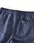Linen Shorts With Stripes And Relaxed Fit 7